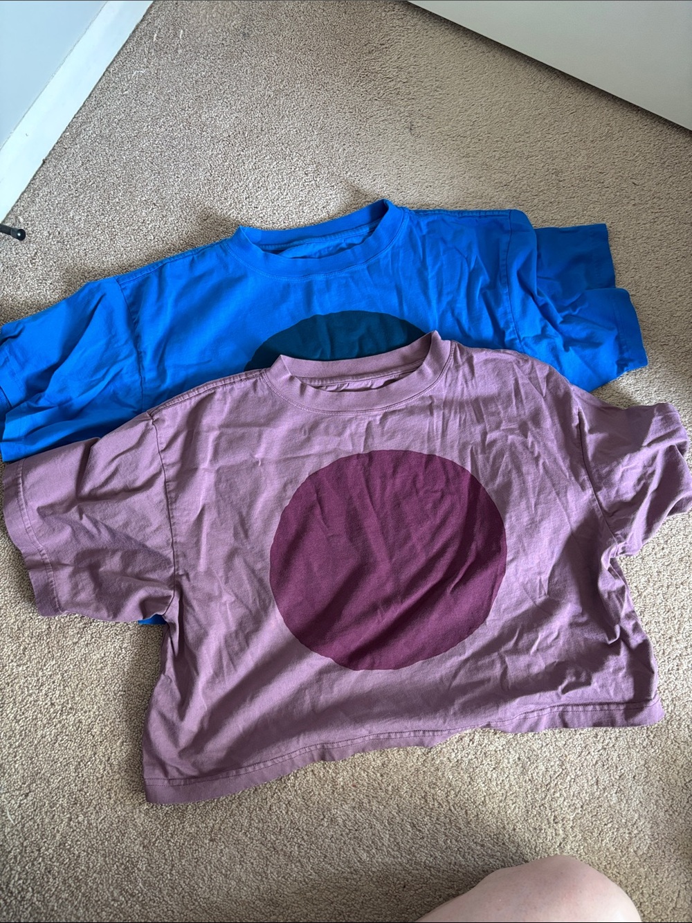 Two All Roads cropped circle tees, M
